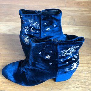 Ash Blue Elixir Nadine Velvet Embroidered Boots